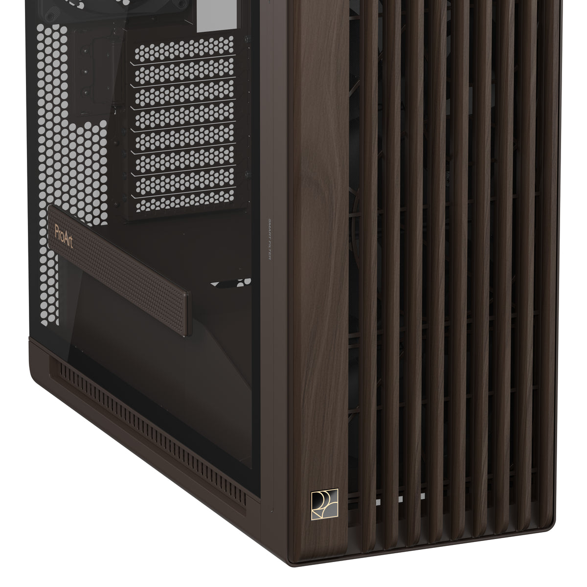 ASUS ProArt PA602 Wood Edition Retro Brown - Tempered Glass Panel Midi Tower