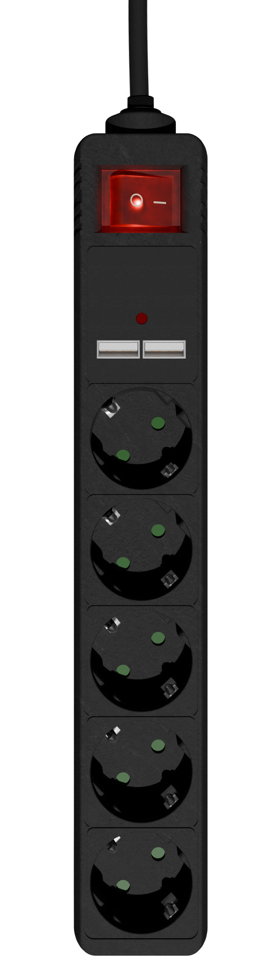 Gembird SPG5-U2-5-02 power extension 1.5 m 5 AC outlet(s) Indoor Black