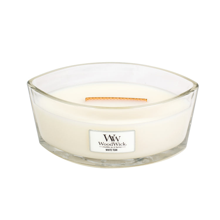 Scented Candle, Ellipse WOODWICK White Teak, 1 piece
