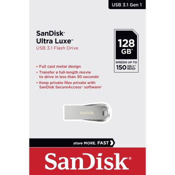 Sandisk Ultra Luxe 128 GB (silber, USB-A 3.2 Gen 1)