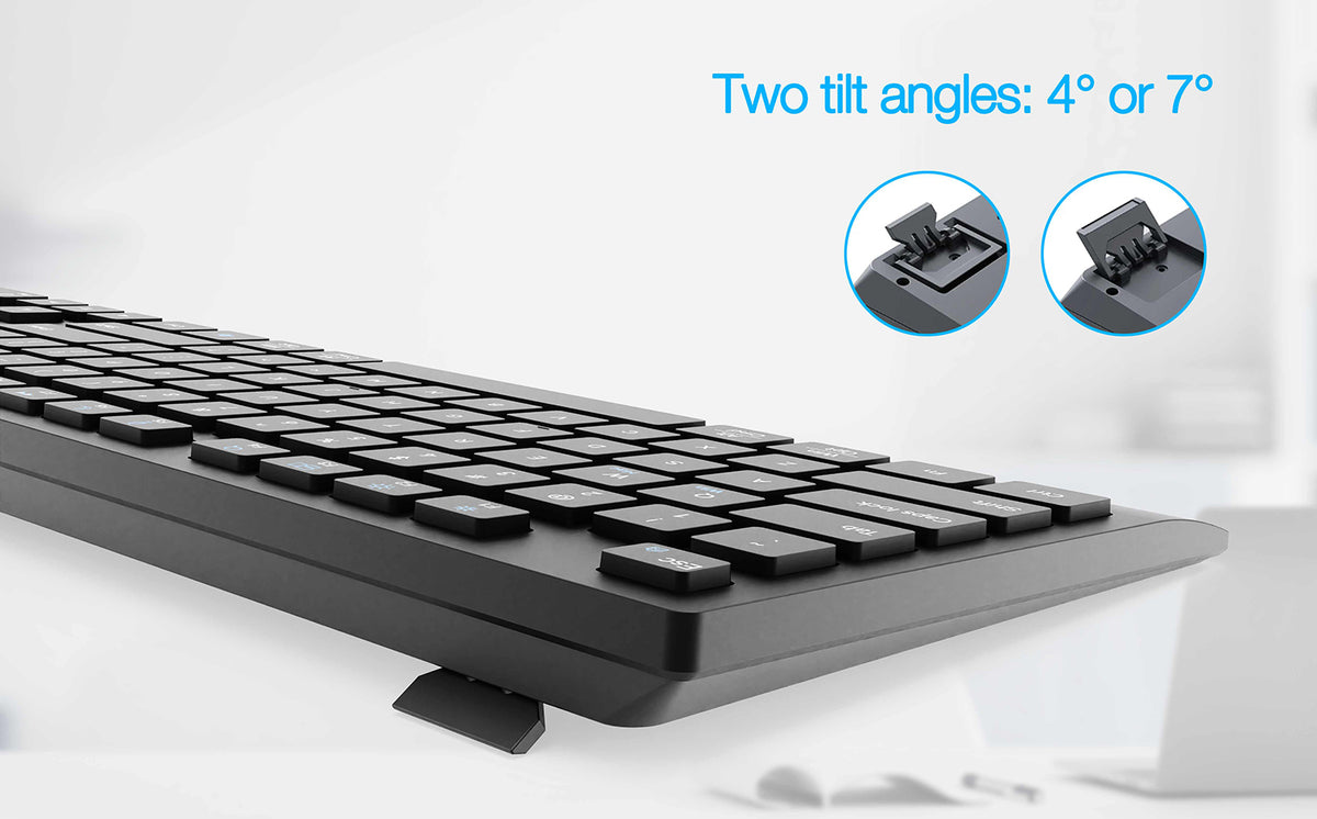 Gembird KBS-WPS-02 Dual-mode Slim Wireless Desktop Set, 2.4G+BT, US layout