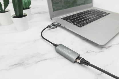 DIGITUS USB Type-C Gigabit Ethernet Adap. 2.5G USB-C+USB A