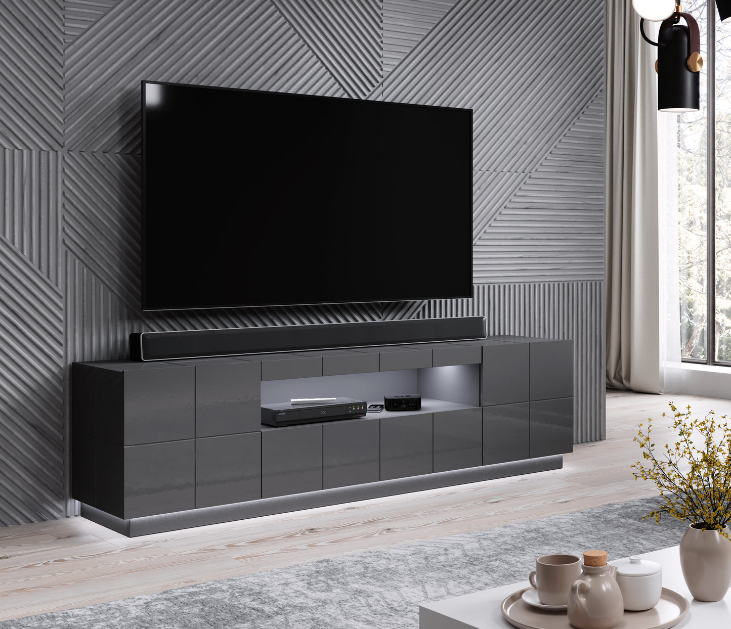 Cama LED lighting RTV cabinet REJA white