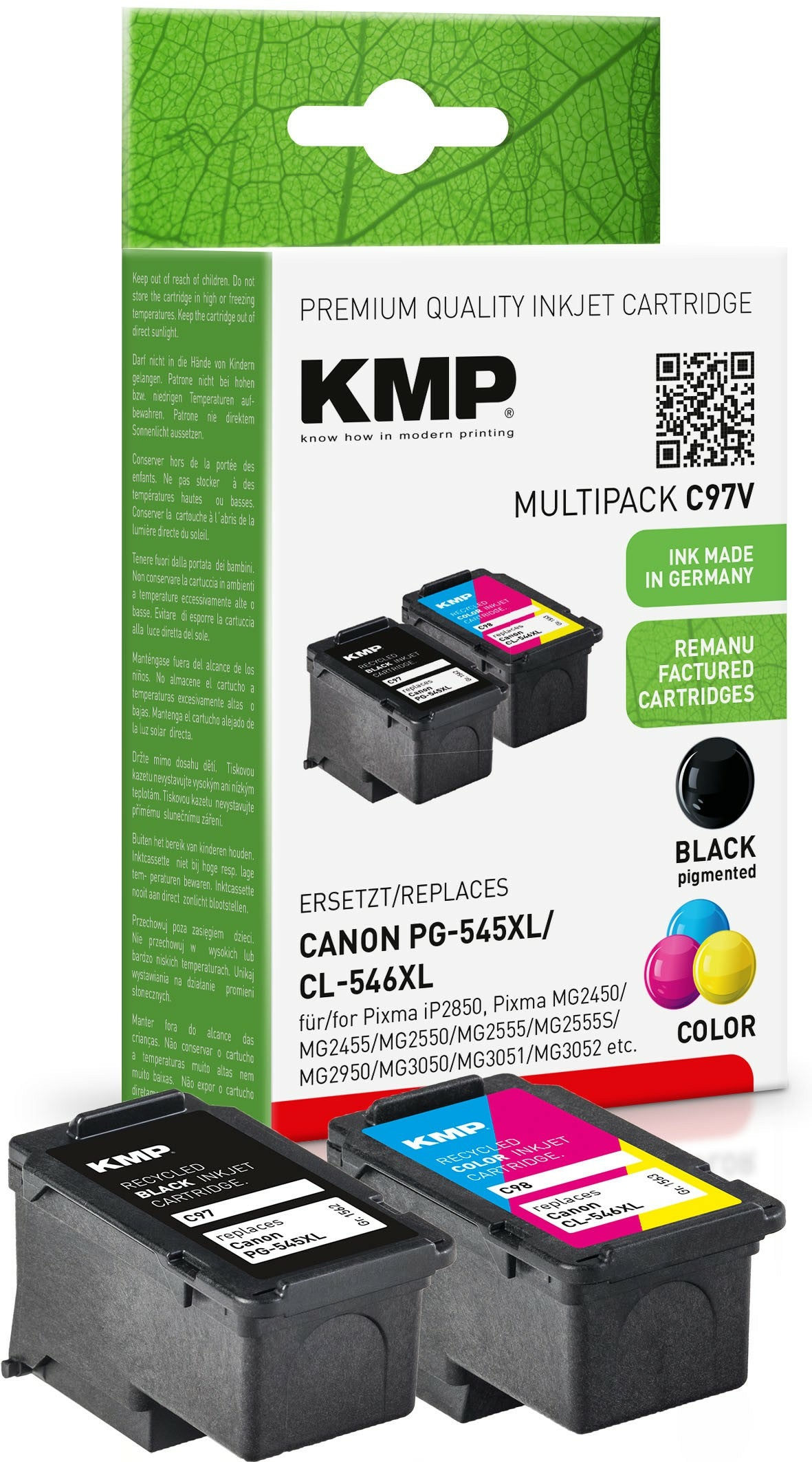 KMP Cartridge Canon PG-545XL Multipack BK/C/Y/M remanufactured