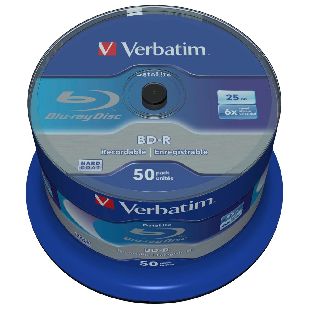 Verbatim BD-R Blu-Ray 25GB 1x50 No-ID Cakebox
