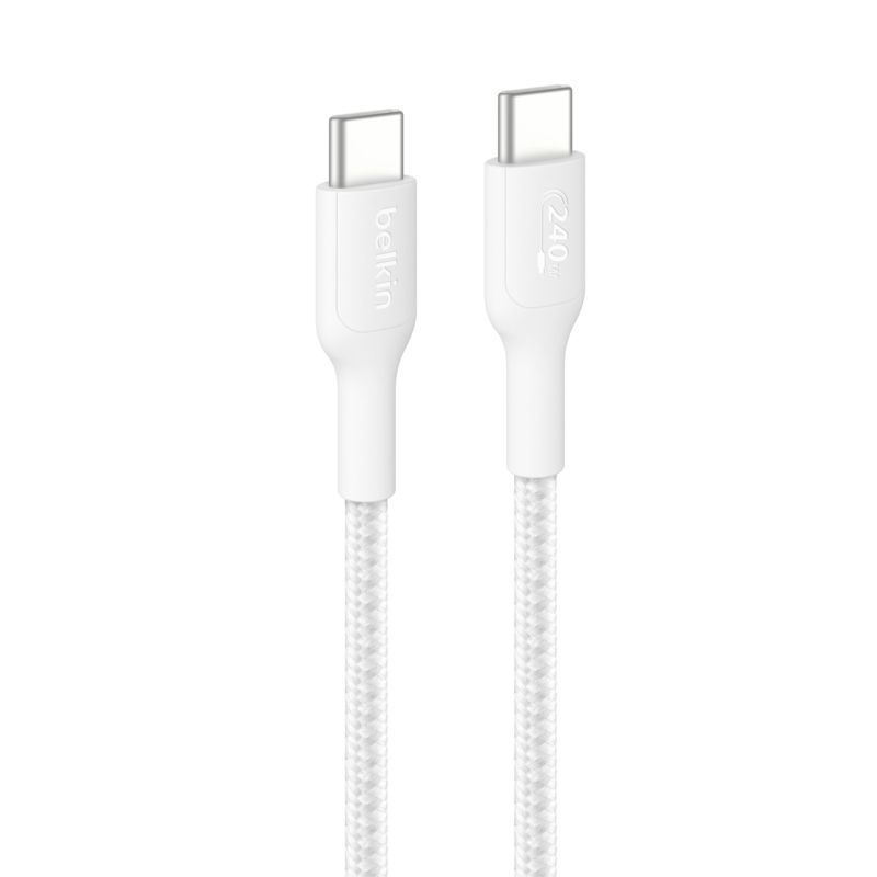 Belkin USB-C/USB-c Kabel 240W 1m geflochten, weiÃ    CAB025hq1MWH