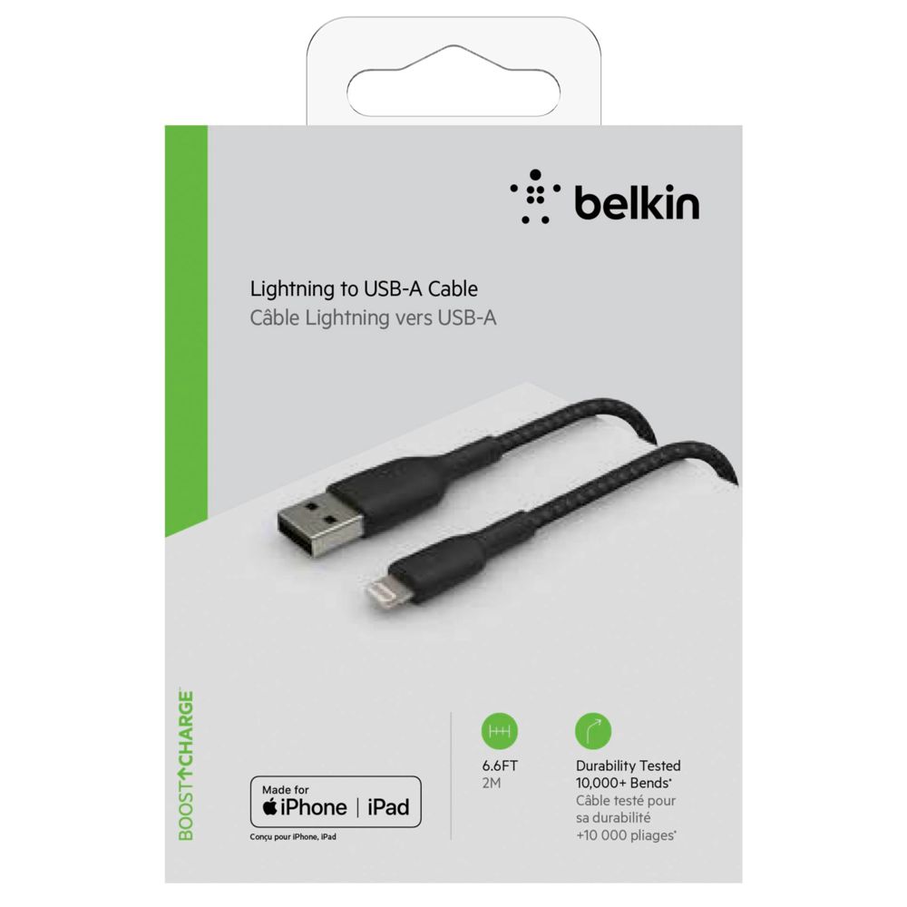 Καλώδιο Belkin Lightning 2μ MFi Επικαλυμμένο Μαύρο