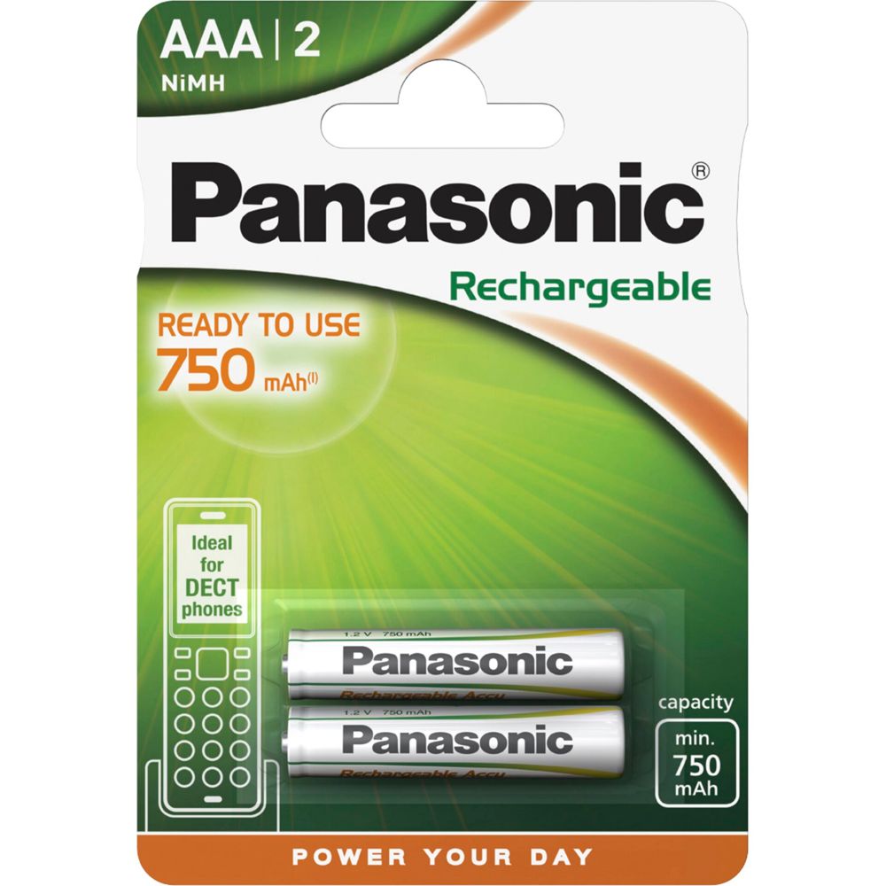 Panasonic NiMH Micro AAA Akku 750 mAh Ready to Use DECT