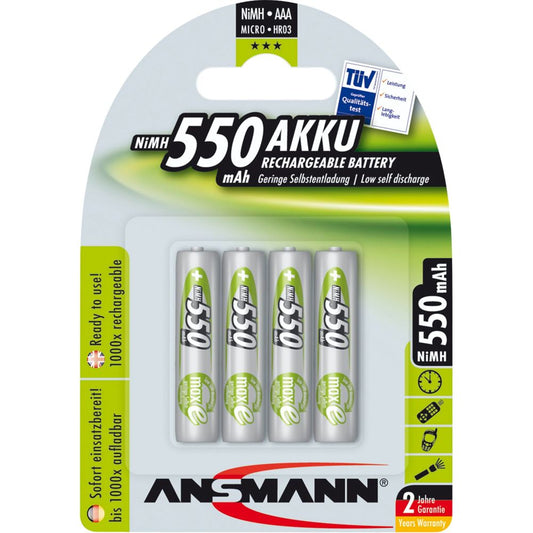 Ansmann maxE NiMH Επαναφορτιζόμενη Μπαταρία Micro AAA 550 mAh