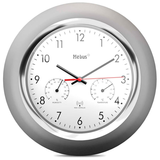 Mebus 19454 Ραδιοελεγχόμενο Ρολόι Τοίχου με Θερμόμετρο/Υγρομετρητή
