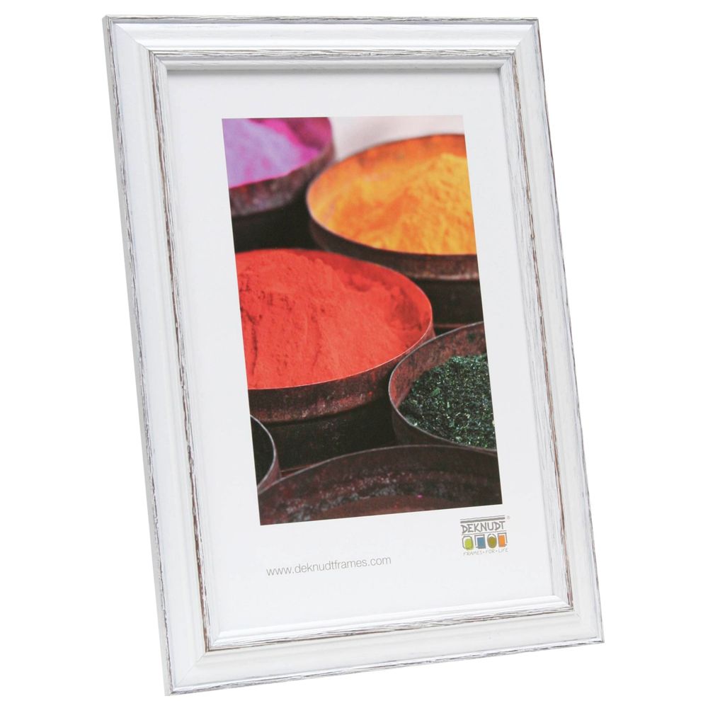 Deknudt S221H3 Κορνίζα Ξύλινη 10x15 Λευκή με Καφέ