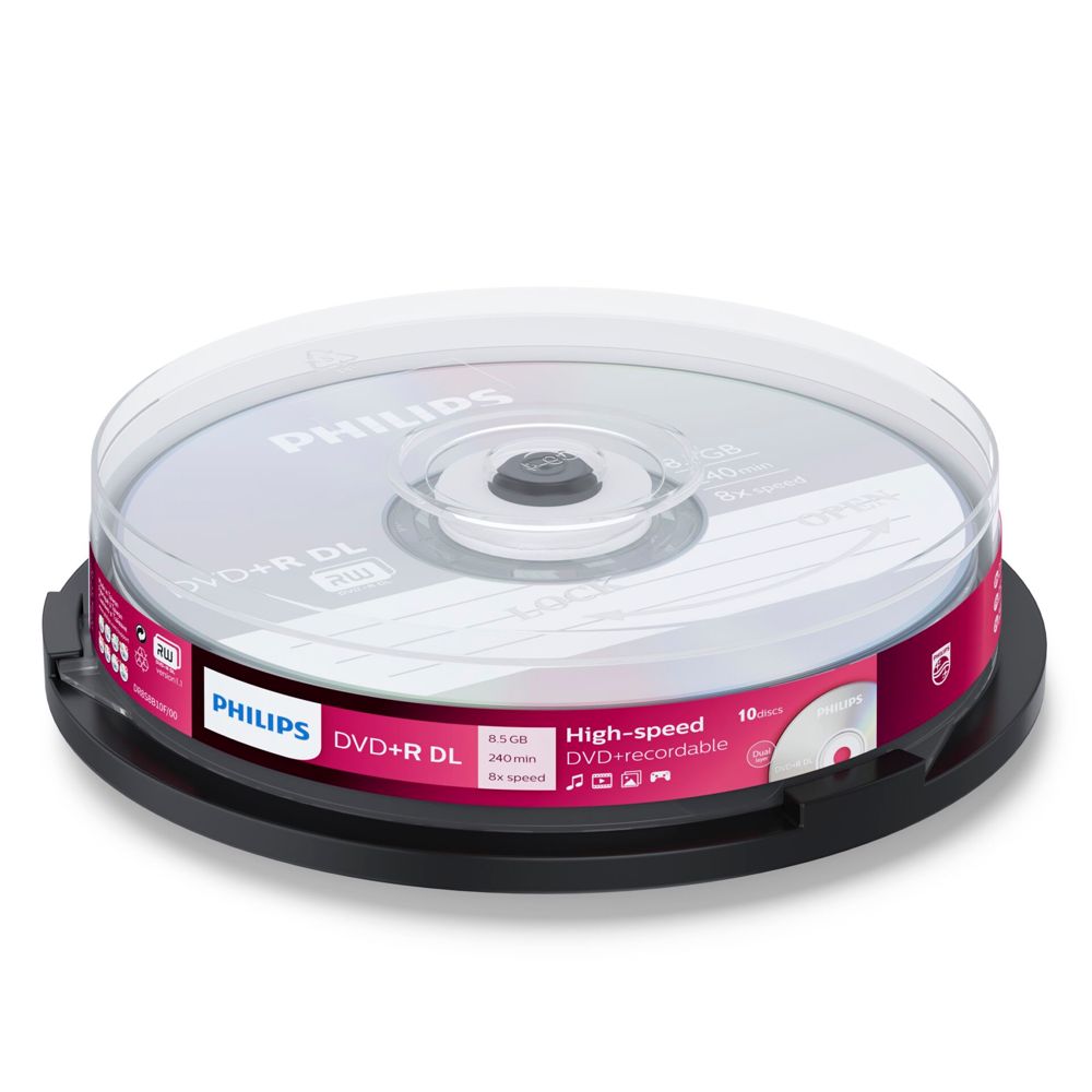 Philips DVD+R 8,5GB DL 8x - Πακέτο 10 Τεμαχίων