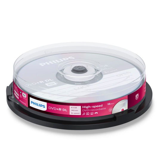 Philips DVD+R 8,5GB DL 8x - Πακέτο 10 Τεμαχίων