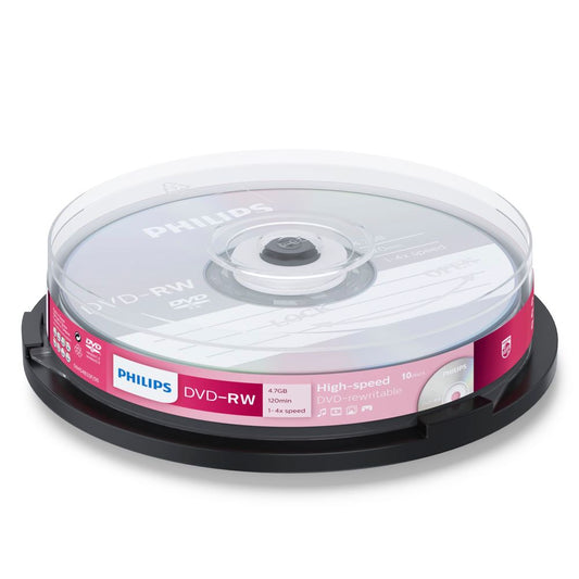 Philips DVD-RW 4.7GB 4x - 1x10 Pack