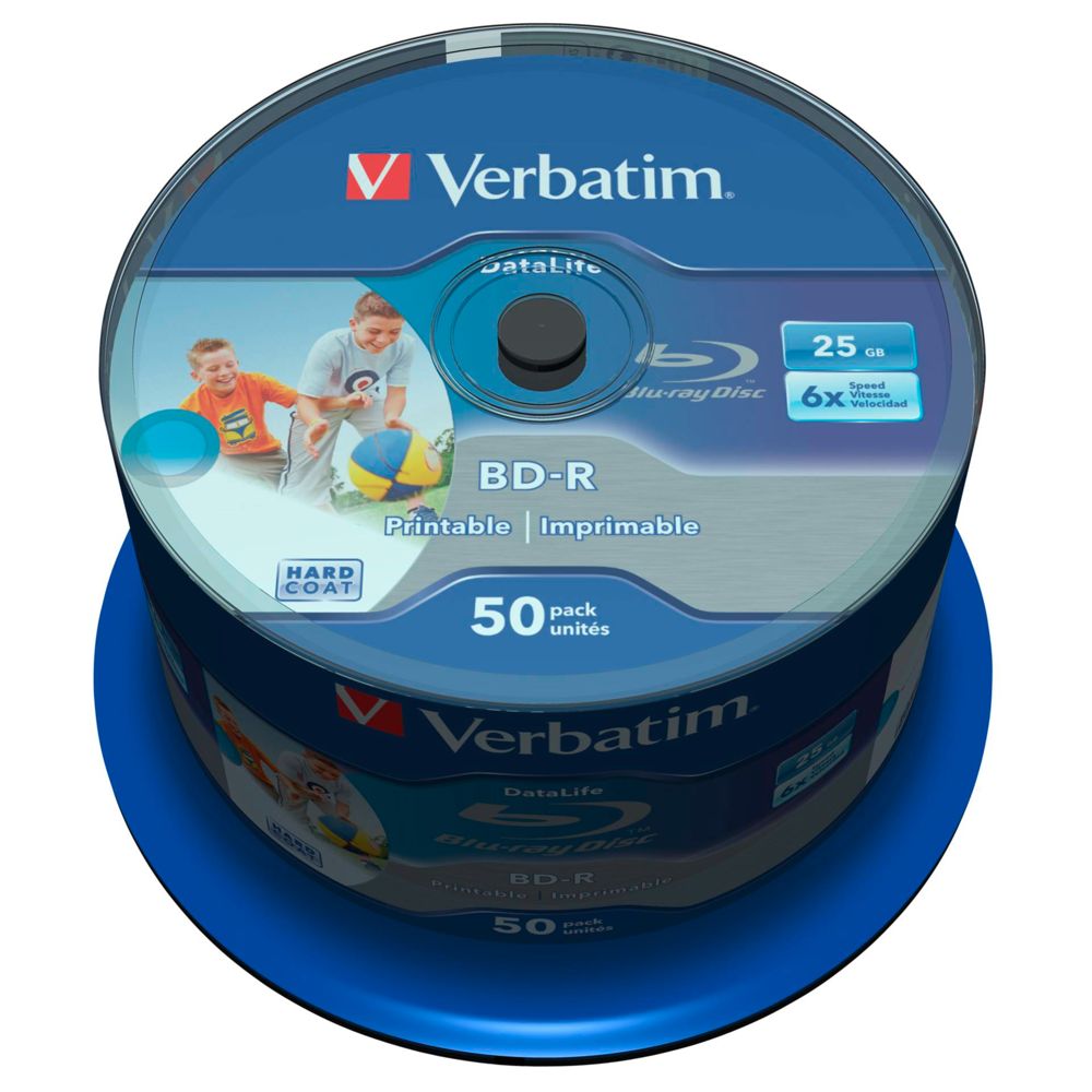 Verbatim BD-R Blu-Ray 25GB 6x Speed DL Wide Printable