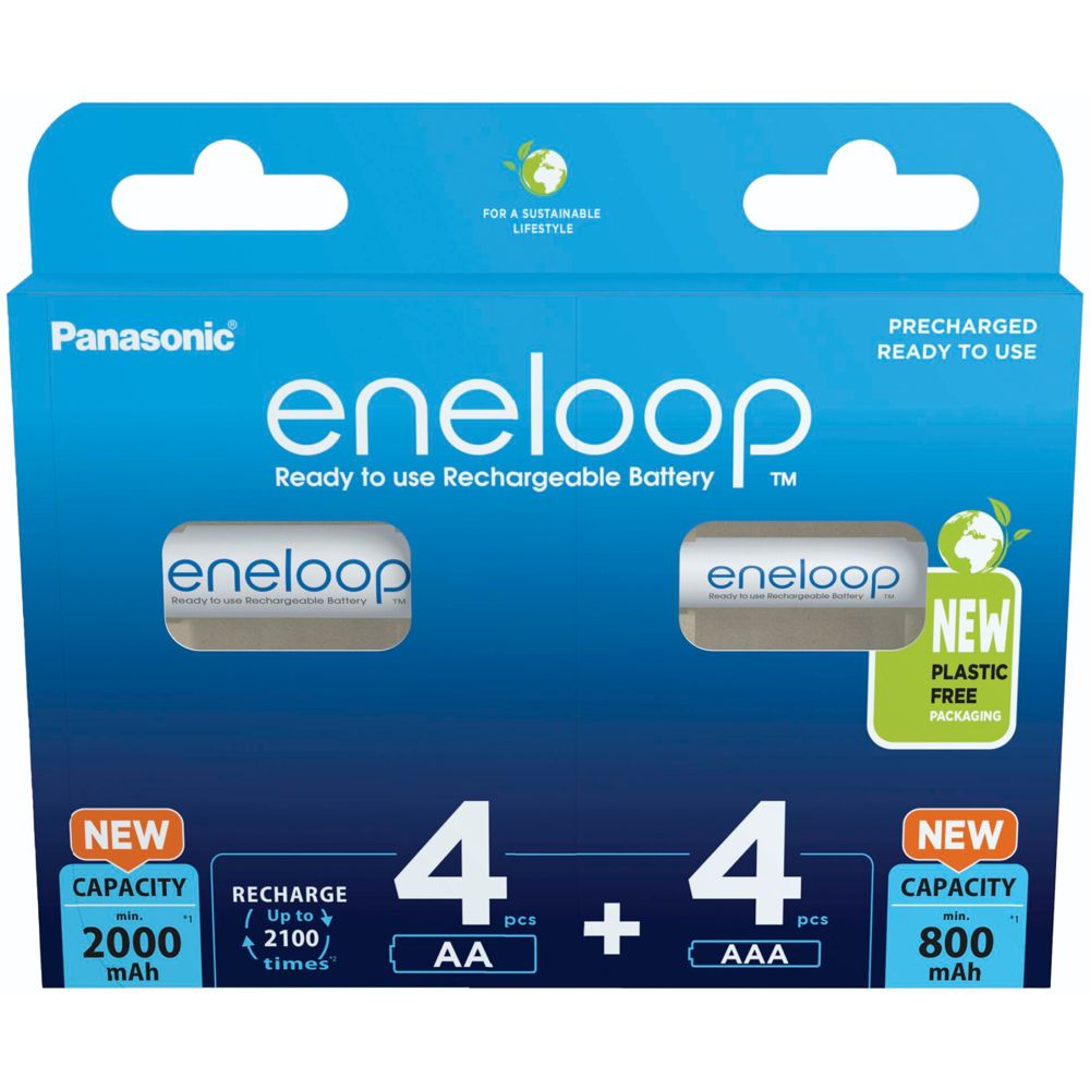 2x4 Panasonic Eneloop Combipack 4xAA + 4xAAA Accus