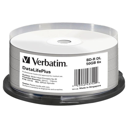 Verbatim BD-R Blu-Ray 50GB 6x Speed Printable Cakebox