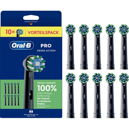 Oral-B Pro CrossAction Replacement Brush Heads Black, Pack of 10