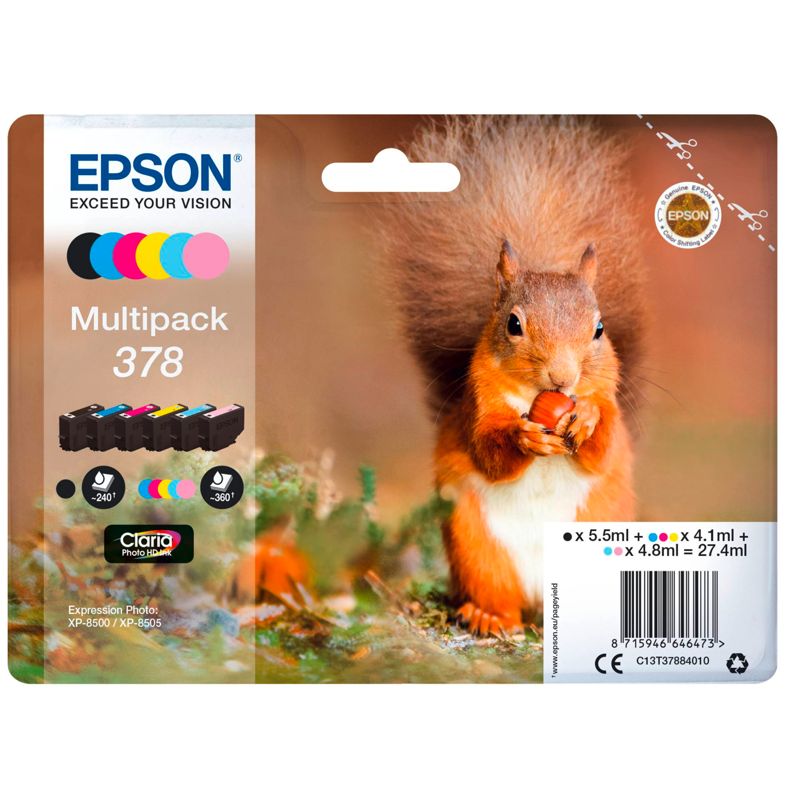 Σετ Μελανοδοχείων Epson Multipack Claria Photo HD T 378 (6 χρώματα) μοντέλο T 3788