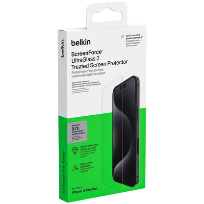 Belkin Screenforce UltraGlass2 Αντιθραυστική Προστασία για iPhone 15 Pro Max