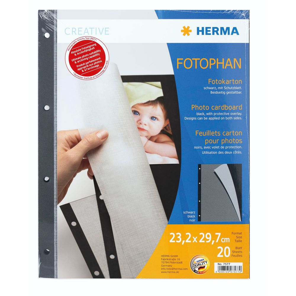 Herma Photo Carton Μαύρο 20 Φύλλα 7577
