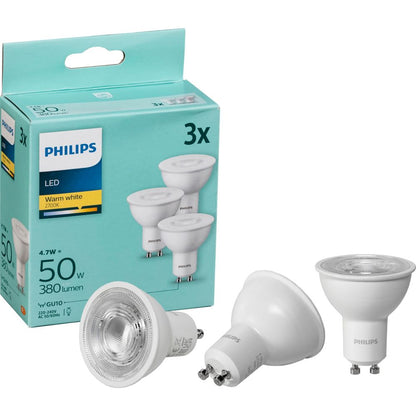 Philips LED Spotlight GU10 50W 2700K - 3-Pack