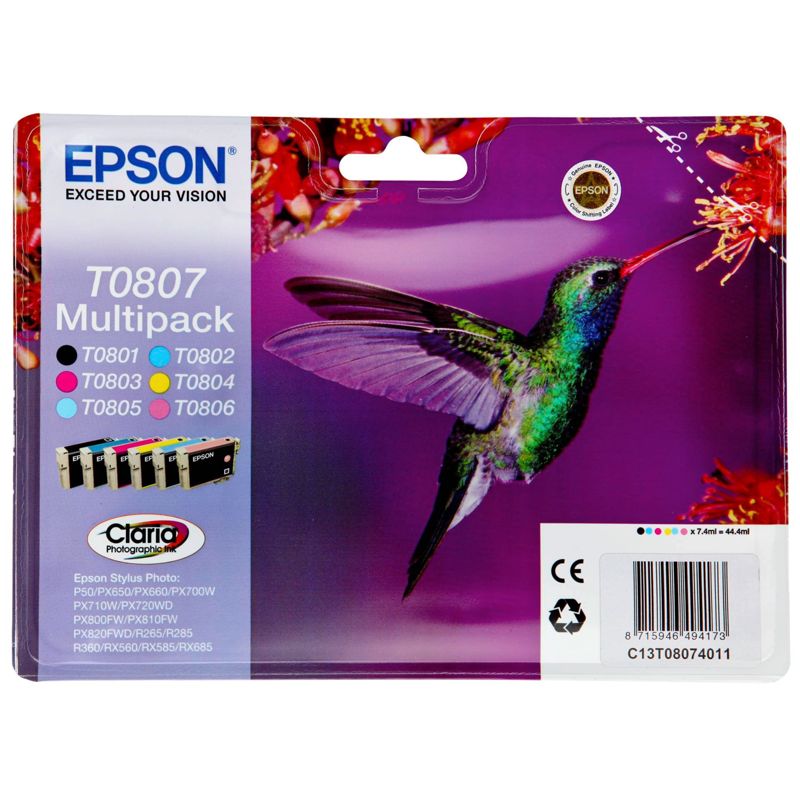 Epson CLARIA Multipack T080 Ink Cartridges T0807