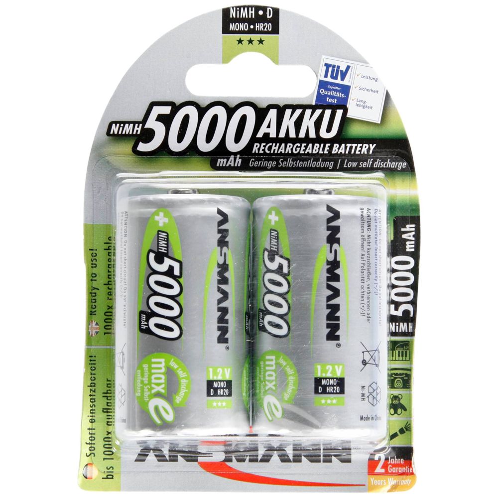 Ansmann maxE NiMH Rechargeable Battery Mono D 5000 mAh