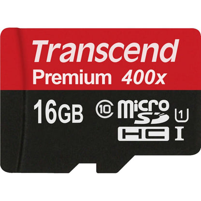 Transcend microSDHC 16GB Class 10 UHS-I 400x + SD Adapter