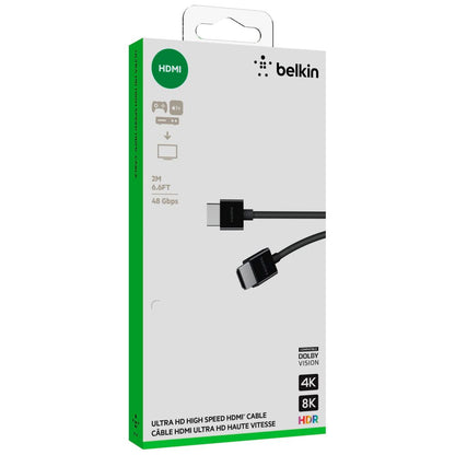Belkin Ultra Highspeed HDMI Καλώδιο 4K HDR, 2m, Μαύρο