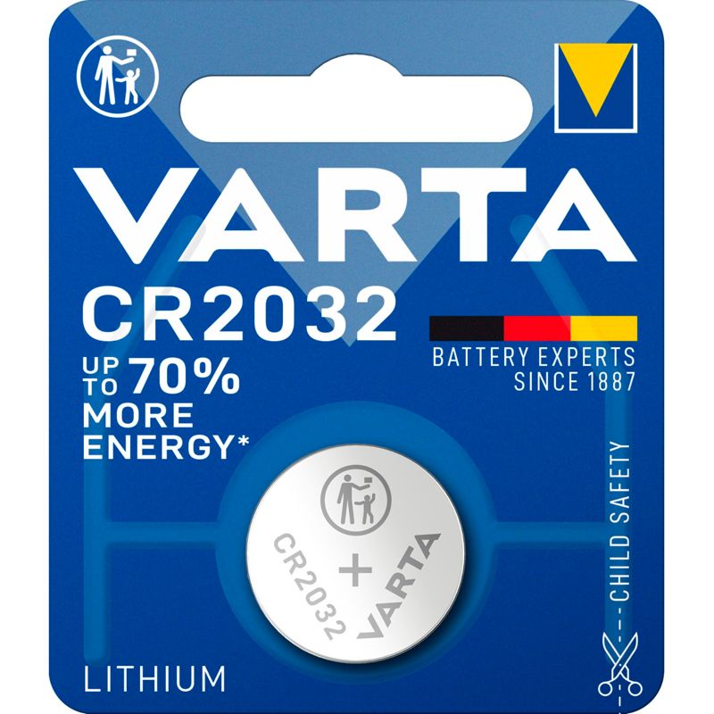 100 Pieces of Varta CR2032 Electronic Batteries, PU Master Box