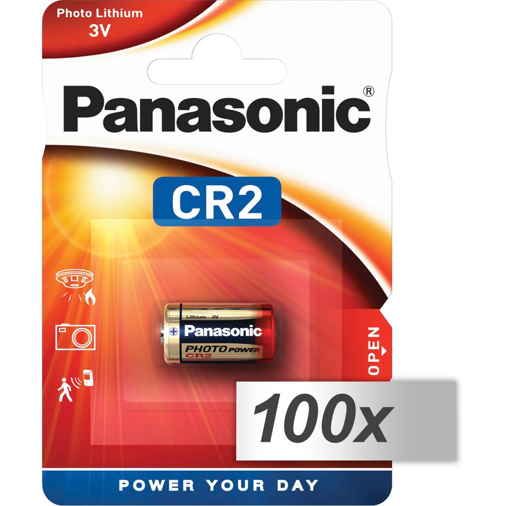 100x1 Panasonic Photo CR-2 Lithium VPE Outer Box
