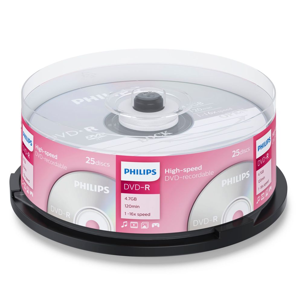 DVD-R Philips 4,7GB 16x (1x25 τεμάχια)