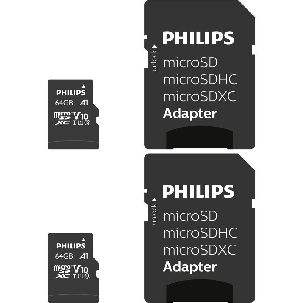 Philips MicroSDXC 64GB Class 10 UHS-I U1 (2-Pack)