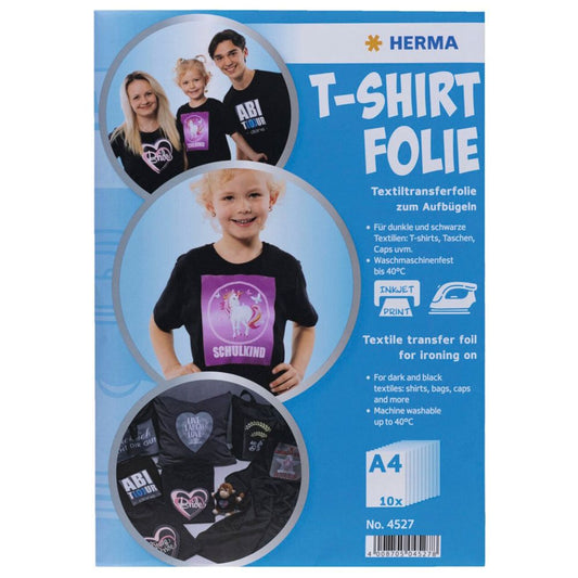 Herma Foil T-Shirt A4 για Σκοτεινά & Μαύρα Υφάσματα 10 Φύλλα