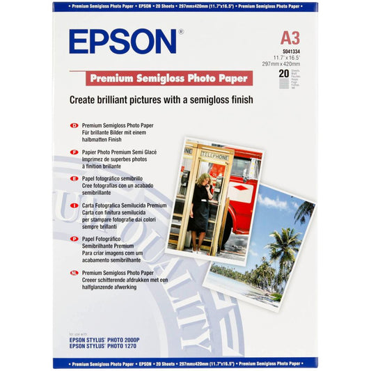 Epson Premium Semigloss Photo Paper A3 - 20 Sheets