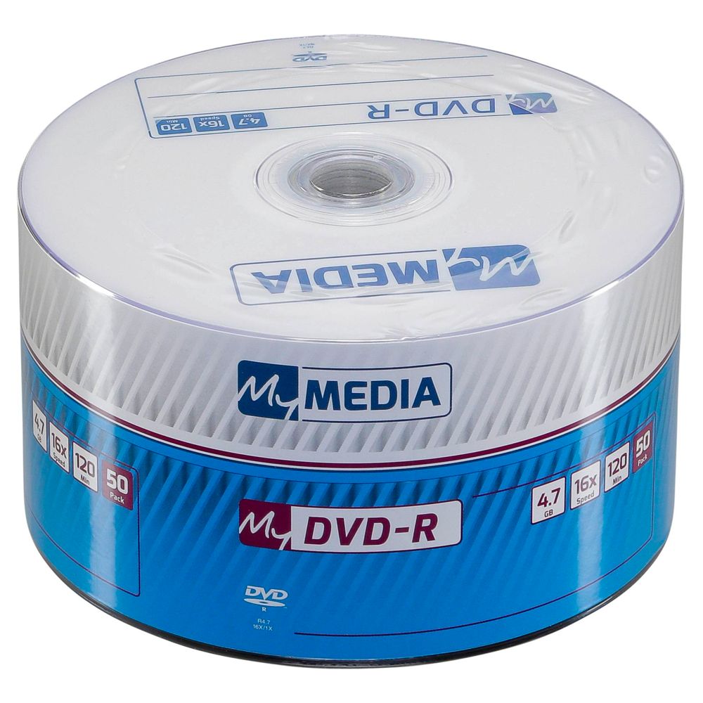 1x50 MyMedia DVD-R 4.7GB 16x Speed Matt Silver Wrap