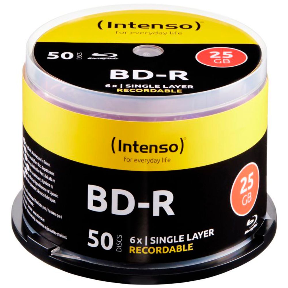 Intenso BD-R 25GB 6x Speed - 1x50 Cakebox