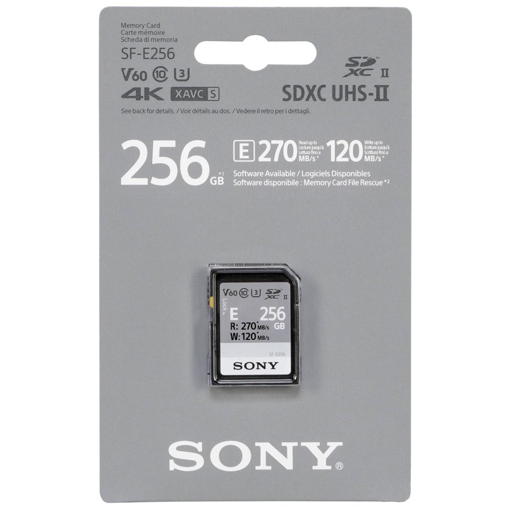 Sony SDXC E Series 256GB UHS-II Class 10 U3 V60