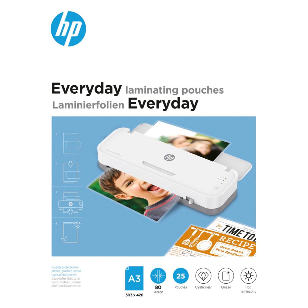 HP Everyday Laminating Pouches A3, 80 Micron, 25 τεμ.