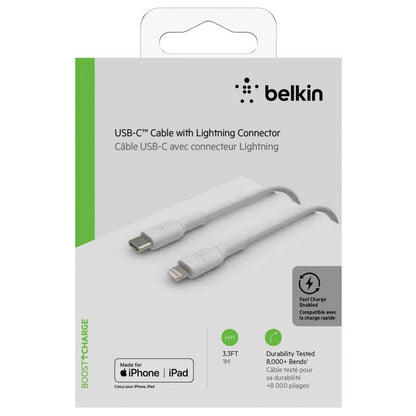 Belkin Lightning to USB-C Cable 1m PVC, MFi Certified, White