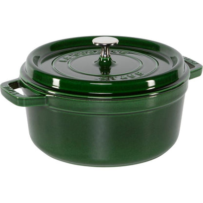 Staub La Cocotte 24 εκ. στρογγυλή σε χρώμα βασιλικού πράσινου, από χυτοσίδηρο