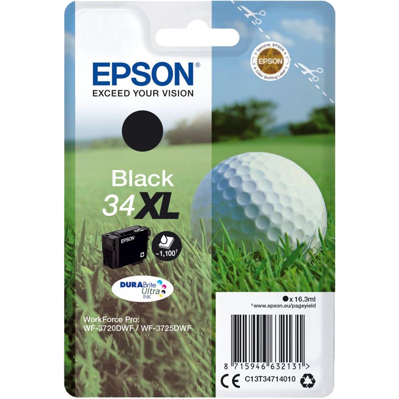 Μελανοδοχείο Epson μαύρο DURABrite Ultra Ink 34 XL T 3471
