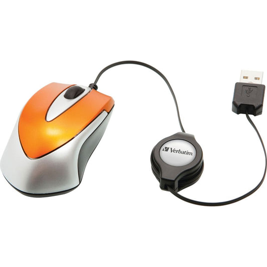 Verbatim Go Mini Optical Travel Mouse - Volcanic Orange