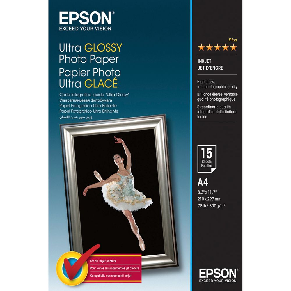 Epson Ultra Glossy Photo Paper A4, 15 Sheets, 300g