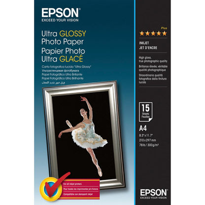 Epson Ultra Glossy Photo Paper A4, 15 Sheets, 300g