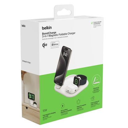 Belkin BOOST Charge 3in1 Qi2 15W Magn. Charge Stand