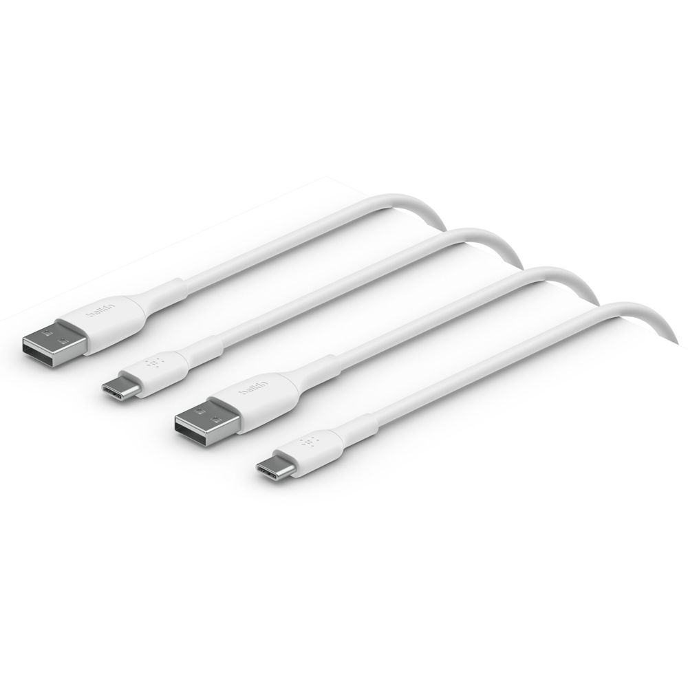 Belkin USB-C/USB-A PVC Cable 1m 2Pack White