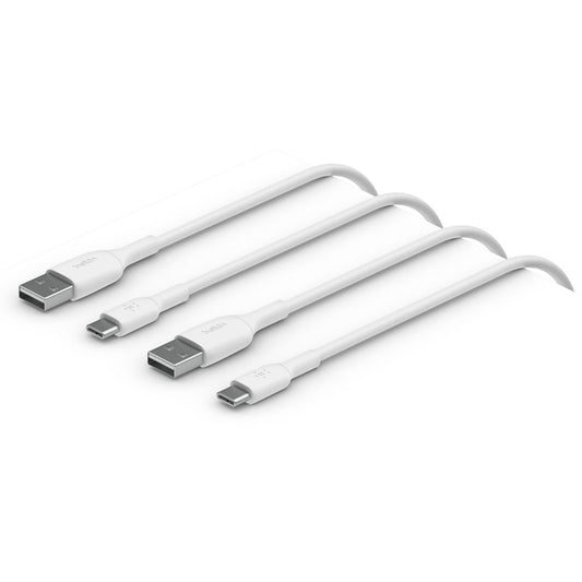 Belkin USB-C/USB-A PVC Cable 1m 2Pack White