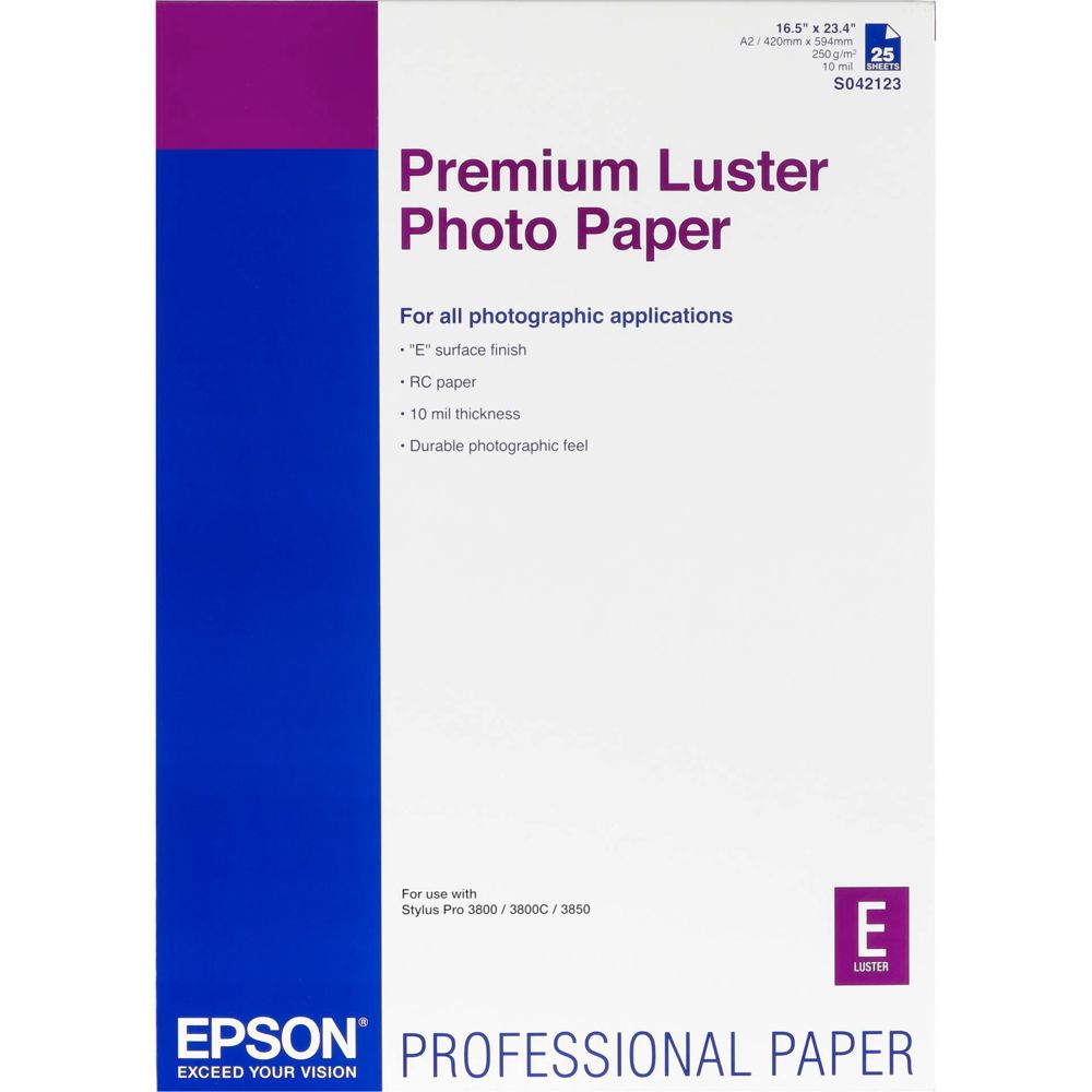 Epson Premium Luster Photo Paper A2 25 Sheet, 250g